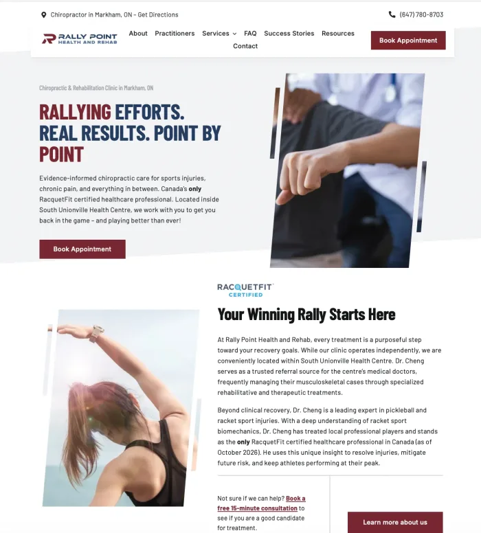 Rally Point Health & Rehab website