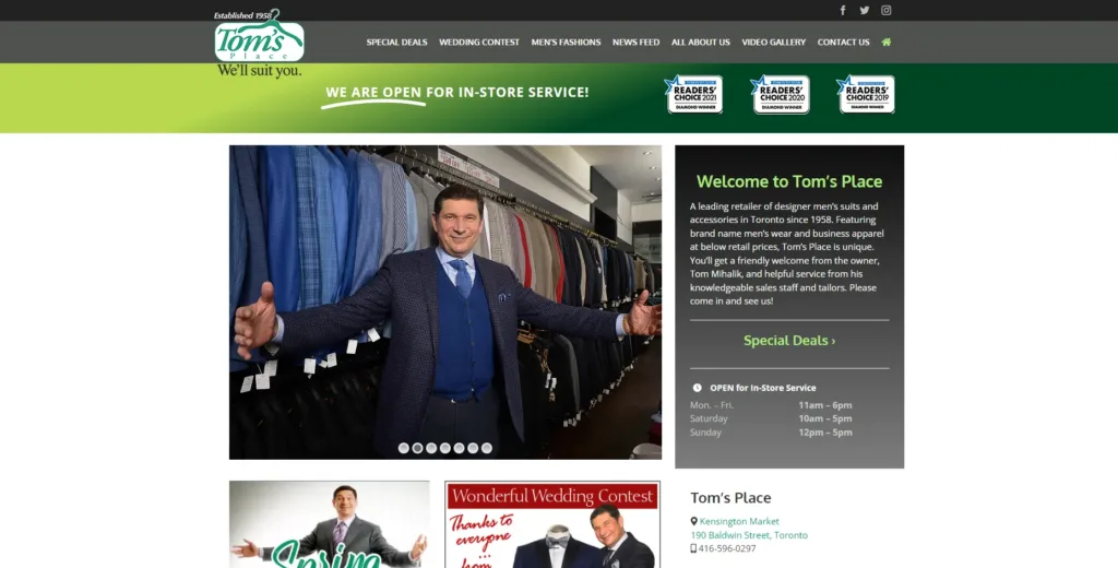 Tom’s Place website