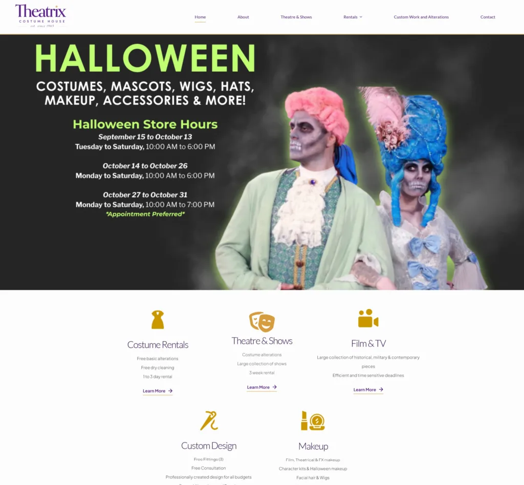 Theatrix Costume House – Desktop 1