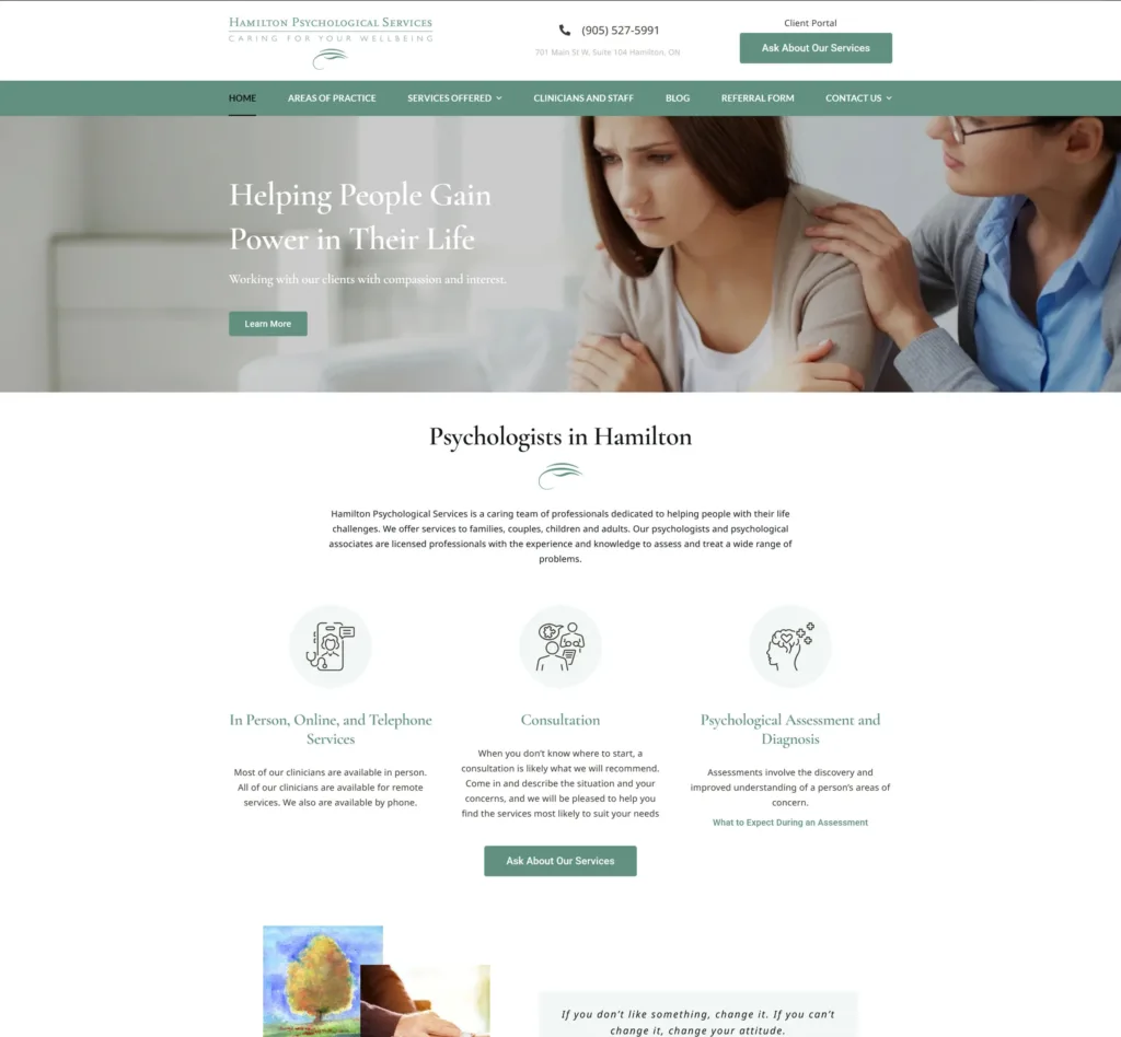Hamilton Psychological Services website