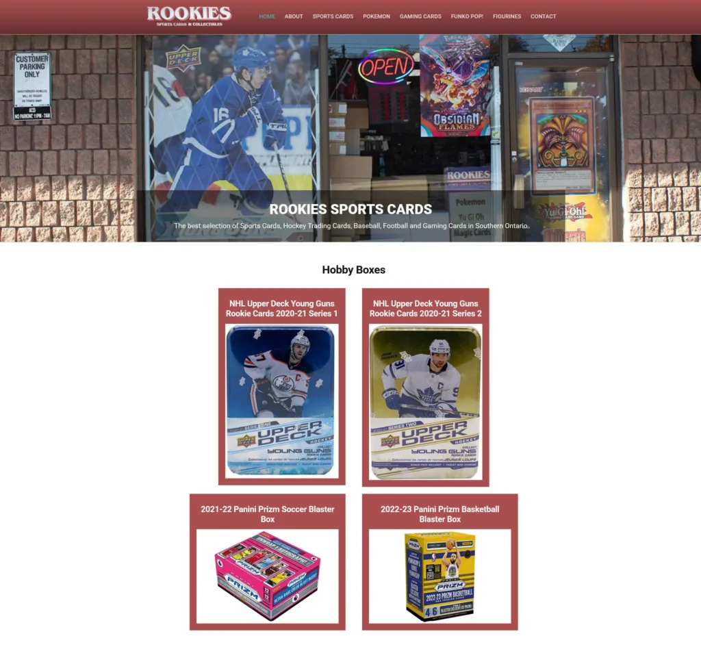 Rookie Sports Cards & Collectibles | Portfolio | Creative Web Design in ...